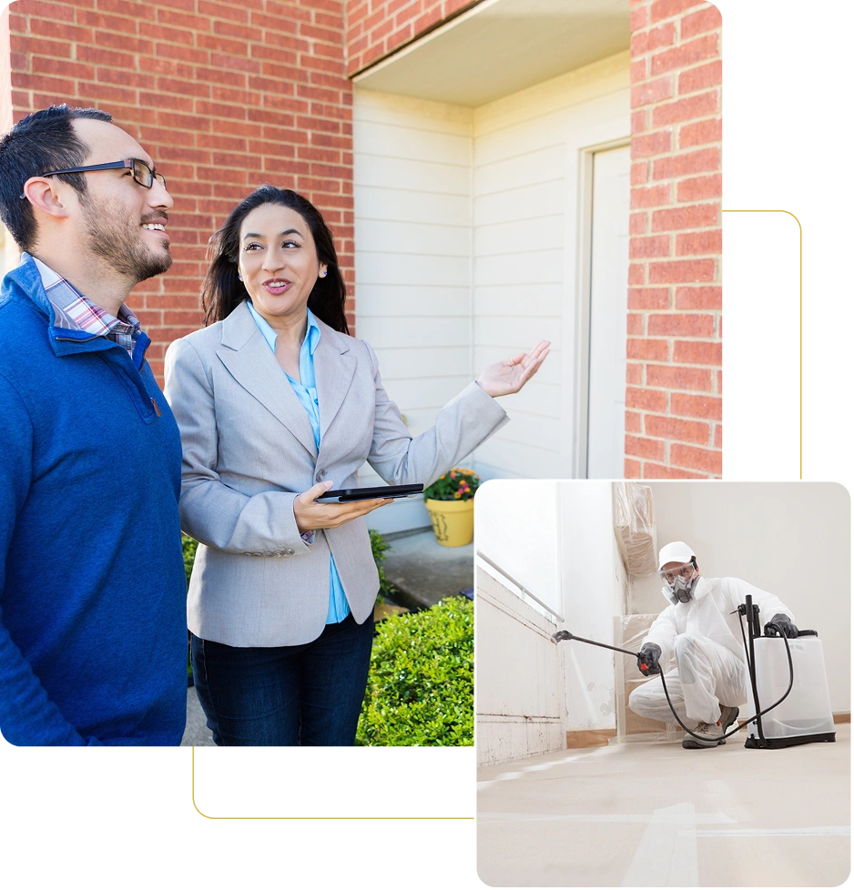 Property inspection and pest control service professionals.