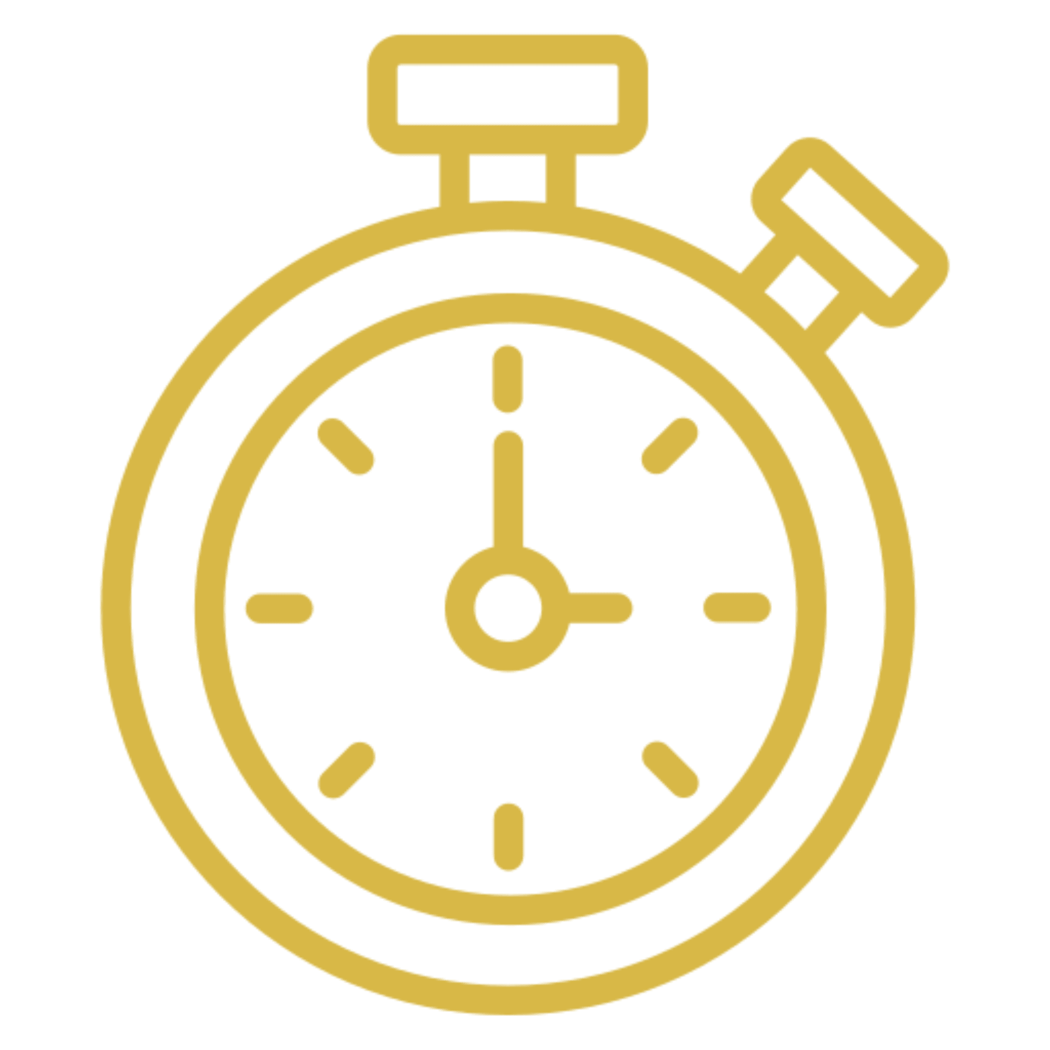 Gold stopwatch icon on black background